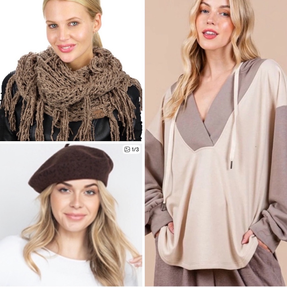 #111 🛍️ BUNDLE DEAL Hoodie Scarf Beret NWT